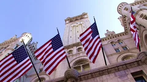 Old Post Office Pavilion, Washington, DC Stock Footage 21914414