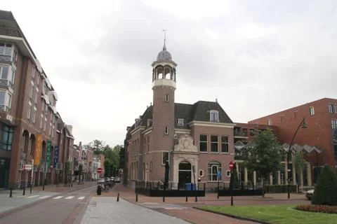 Old post office of the PTT with text Post, Telephone and Telegraph in Zeist w Stock Photos