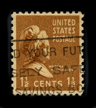 Old postage stamp on a black background. Foto stock