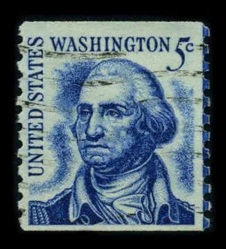 Old postage stamp on a black background. Foto stock