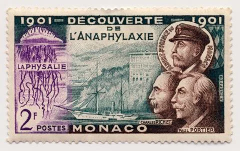 Old Postage stamp from Monaco Stock Photos