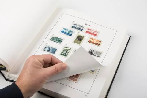 Old postage stamps collection Stock Photos