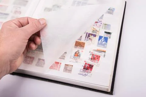 Old postage stamps collection Stock Photos