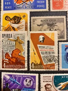 Old postage stamps Stock Photos