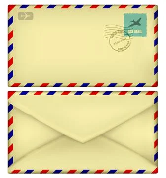 Old postal envelope Stock Illustration
