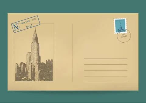Old postal envelope. Stock Illustration
