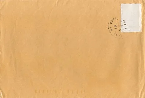 Old postal envelope texture with stamp Stock Photos