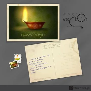 Old Postcard Design, Template Old Postcard Design, Template. Vector Illust... 스톡 사진