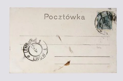 Old Postcard, on a gray background Stock Photos