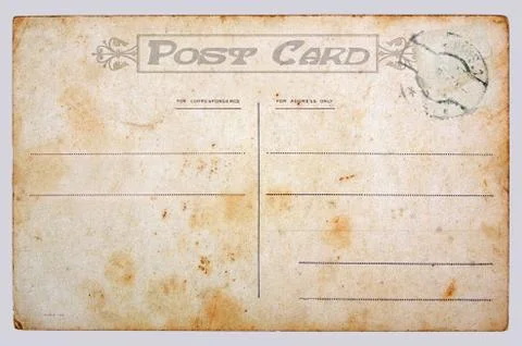 Old Postcard, on a gray background Stock Photos