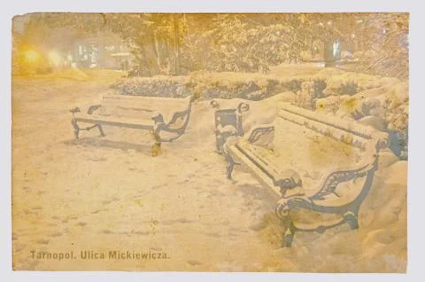 Old Postcard, on a gray background Stock Photos