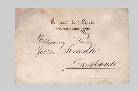 Old Postcard, on a gray background Stock Photos