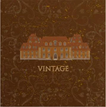 Old postcard with a lock vector illustration Stock Illustration