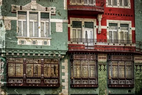 Old postcard of one historical building.timisoara Stock Photos
