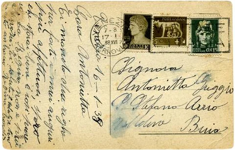 Old postcard. Stock Photos