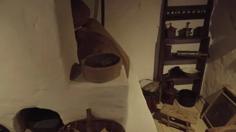 Old Pots in the Kitchen Stock Footage 243587425