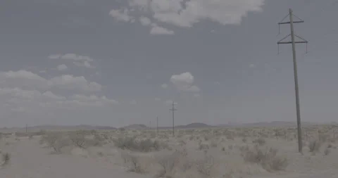 Old Power Lines Through Desert in Rural Texas Stock Footage 246456944