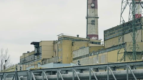 Old power plant Stock Footage 69937895