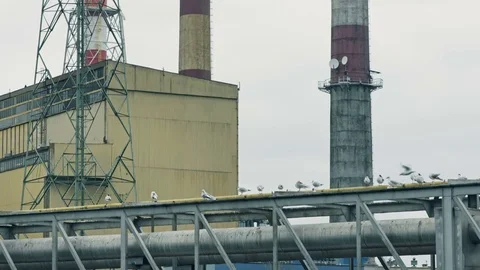 Old power plant Stock-Footage 69938681