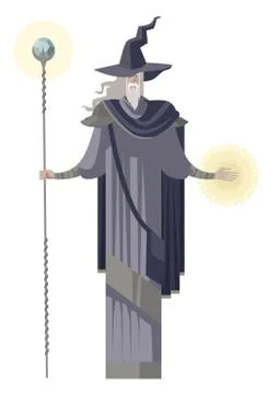 Old powerful rpg wizard Stock Illustration