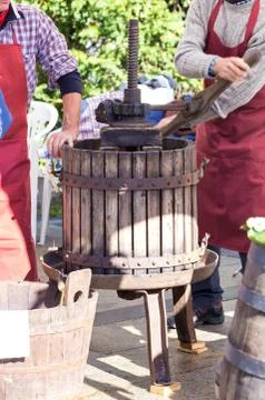 Old press in action Stock Photos