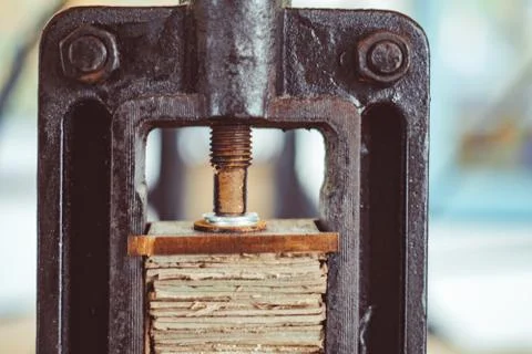 Old press machine Stock Photos