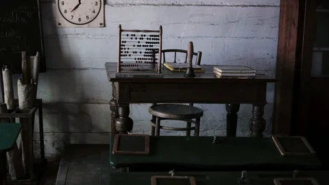 Old primary school interior shot Video stock 111141500