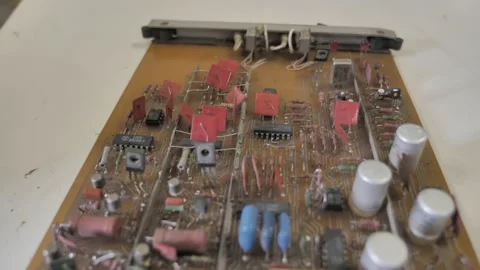 Old Printed Circuit Board, Microcircuit, Radio Componentss Stock Footage 157991669