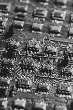 Old printed circuit board Stock Photos