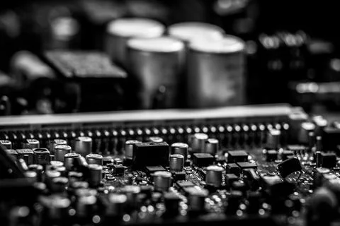 Old printed circuit board Stock Photos