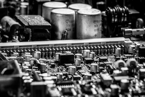 Old printed circuit board Stock Photos