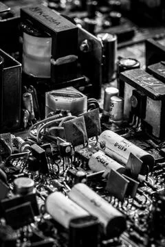 Old printed circuit board Stock Photos