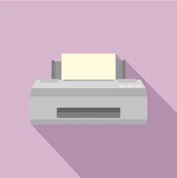Old printer icon, flat style Stock Illustration