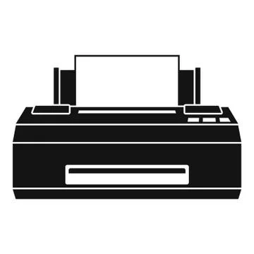 Old printer icon, simple style Illustrazione stock