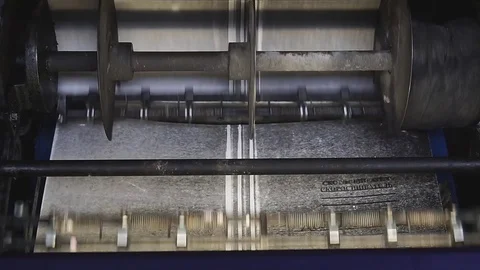 Old printing machine Stock Footage 83794417