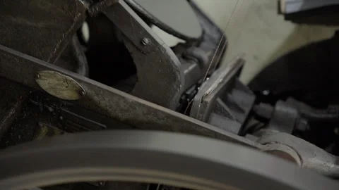 Old printing machine at work Stock Footage 251849886