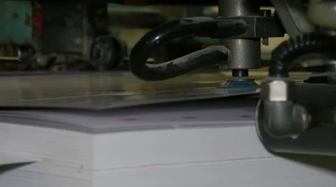 Old printing press sheet-fed Stock Footage 65317794