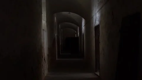 Old prison corridor old prison Video stock 246757512
