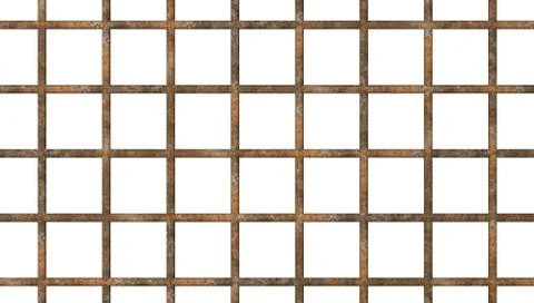 Old prison rusty bars cell lock dark background isolated 3d illustration Stock Illustration