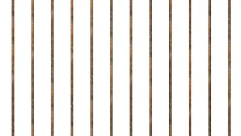 Old prison rusty bars cell lock dark background isolated 3d illustration Stock Illustration