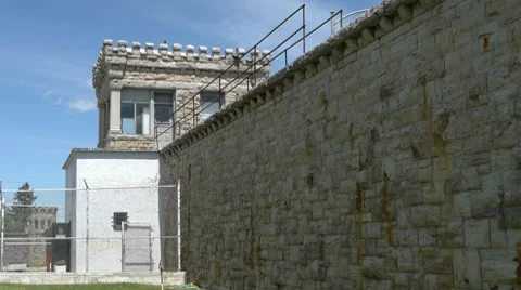 Old prison wall Stock Footage 8836441