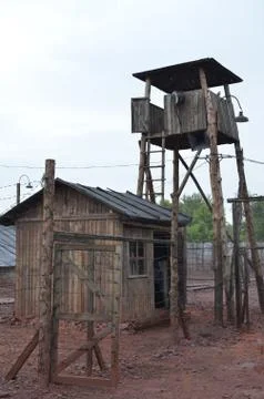Old prison with watchtower Foto stock