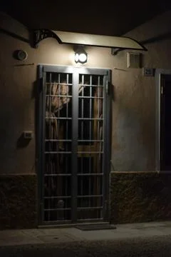 Old prison window Foto stock