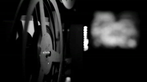 Old projector showing film Stock Footage