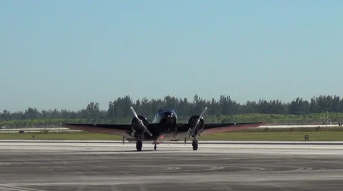 Old propeller airplane Stock Footage 44146635