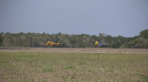 Old propeller airplanes Stock Footage 658456