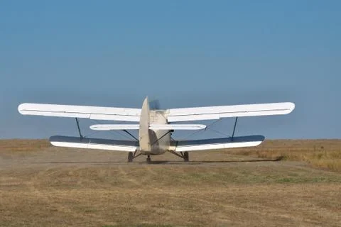 Old propeller biplane Stock Photos
