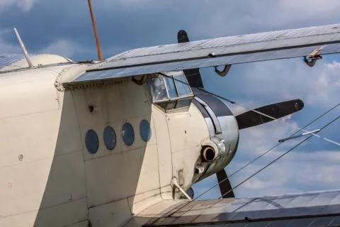 Old propeller biplane Stock Photos