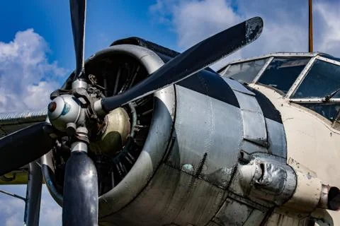 Old propeller plane Stock Photos
