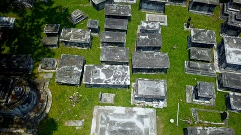 Old Protestant Cemetery. Aerial View Stock Footage